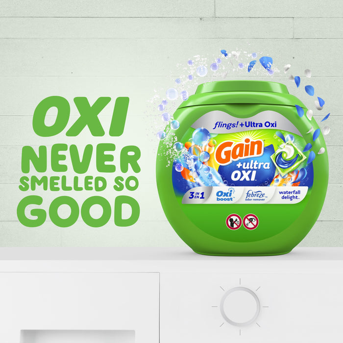 Gain Flings Ultra Oxi Laundry Detergent Pacs 31 Ct Waterfall Delight