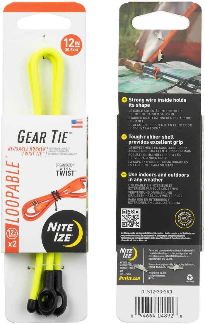 Gear Tie Loopable Twist Tie - 12 in. - 2/PK