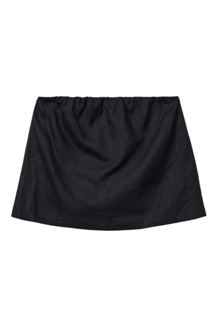 Gianna Linen Tube Top | True Black