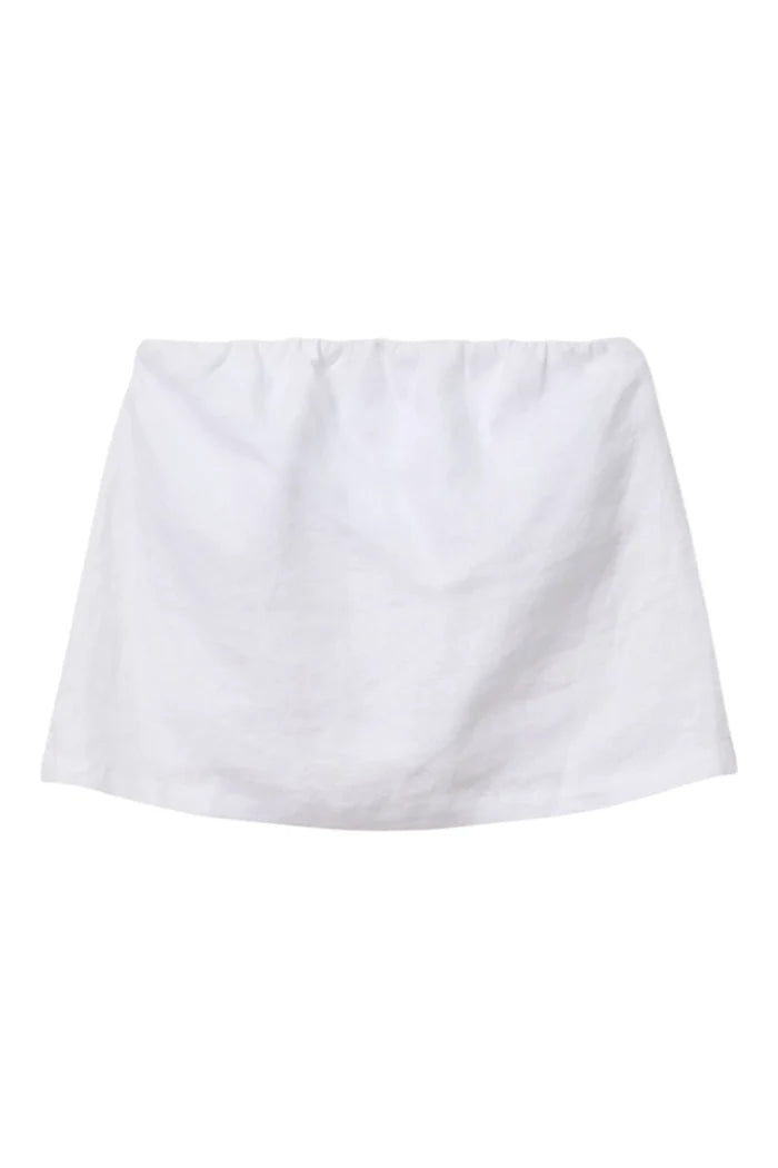 Gianna Linen Tube Top | White