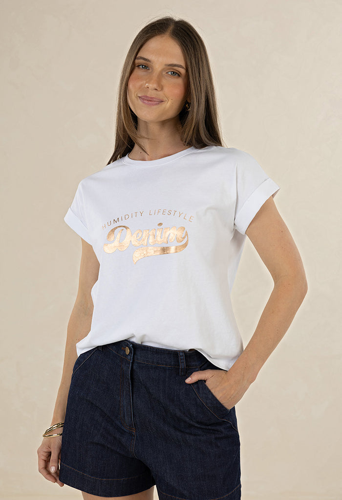 Glitter Tee | Rose Gold