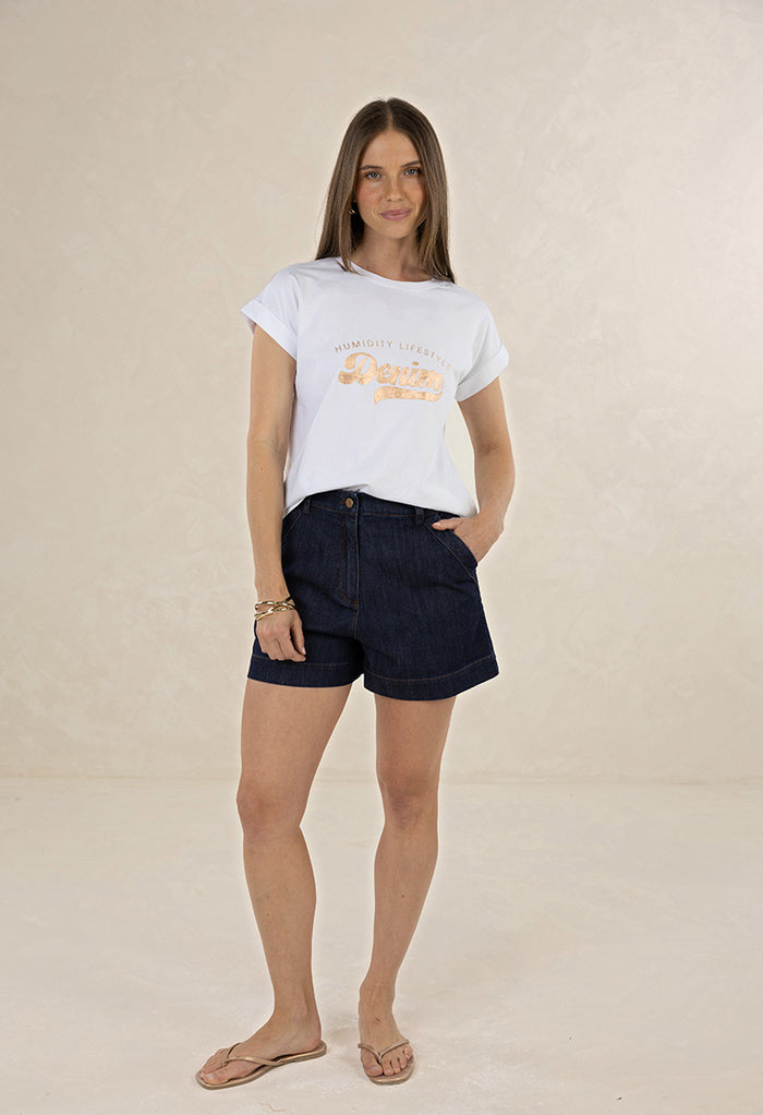 Glitter Tee | Rose Gold