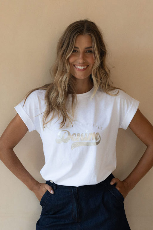 Glitter Tee | Rose Gold