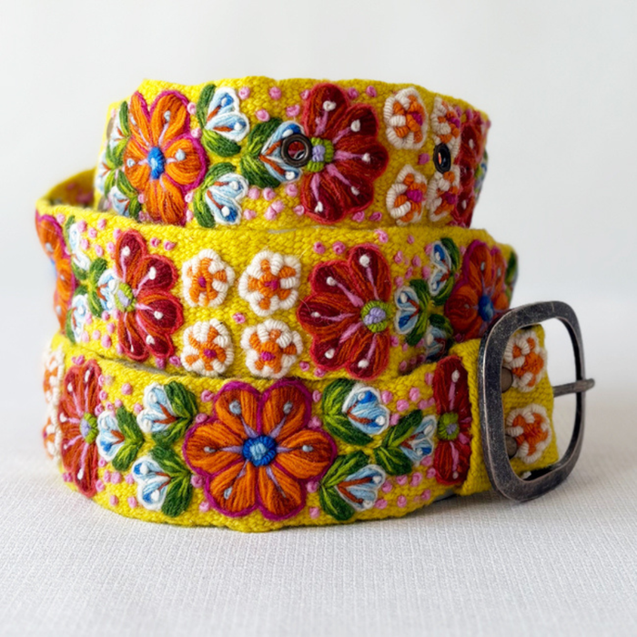 Golden Delicious Embroidered Wool Belt