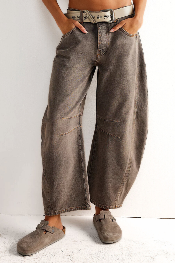 Good Luck Mid Rise Barrel Jeans | Archive Grey