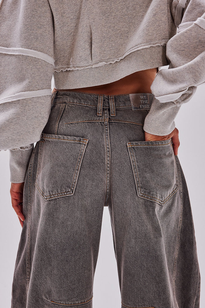 Good Luck Mid Rise Barrel Jeans | Archive Grey