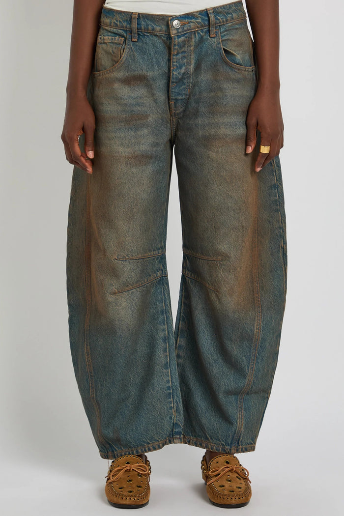 Good Luck Mid Rise Barrel Jeans | Lost In The Desert