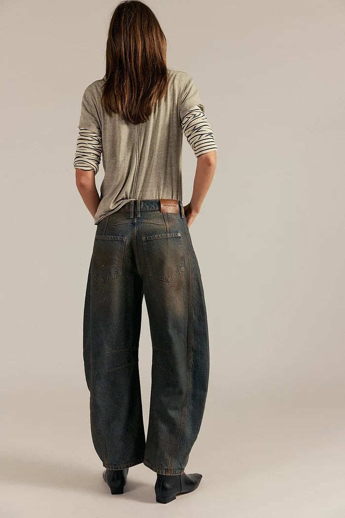 Good Luck Mid Rise Barrel Jeans | Lost In The Desert