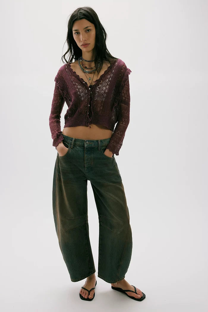 Good Luck Mid Rise Barrel Jeans | Lost In The Desert