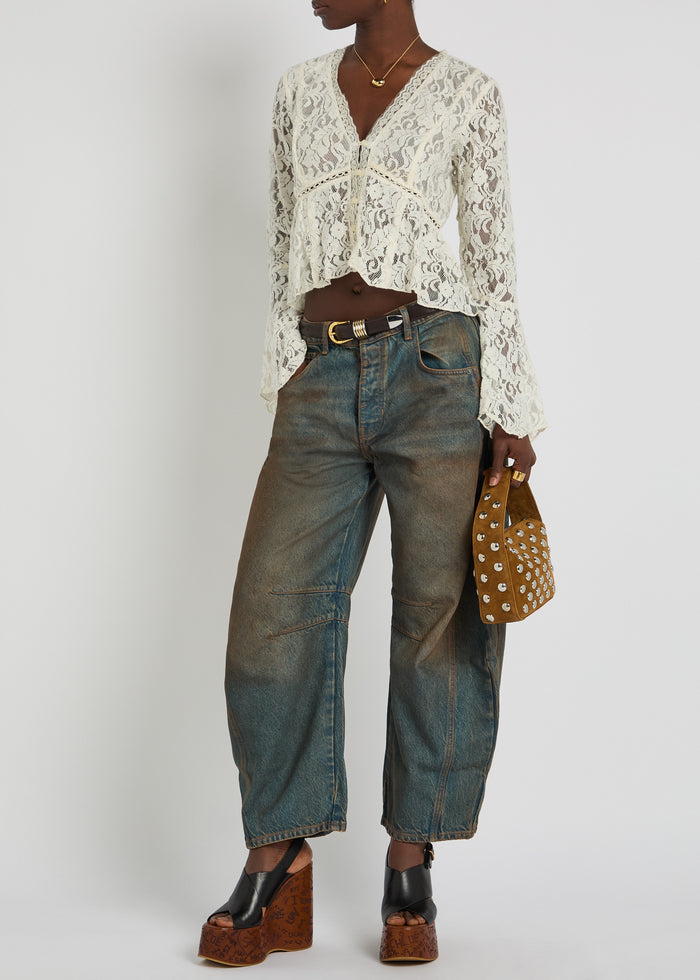 Good Luck Mid Rise Barrel Jeans | Lost In The Desert