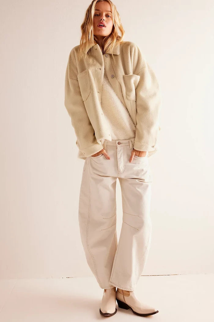 Good Luck Mid Rise Barrel Jeans | Milk