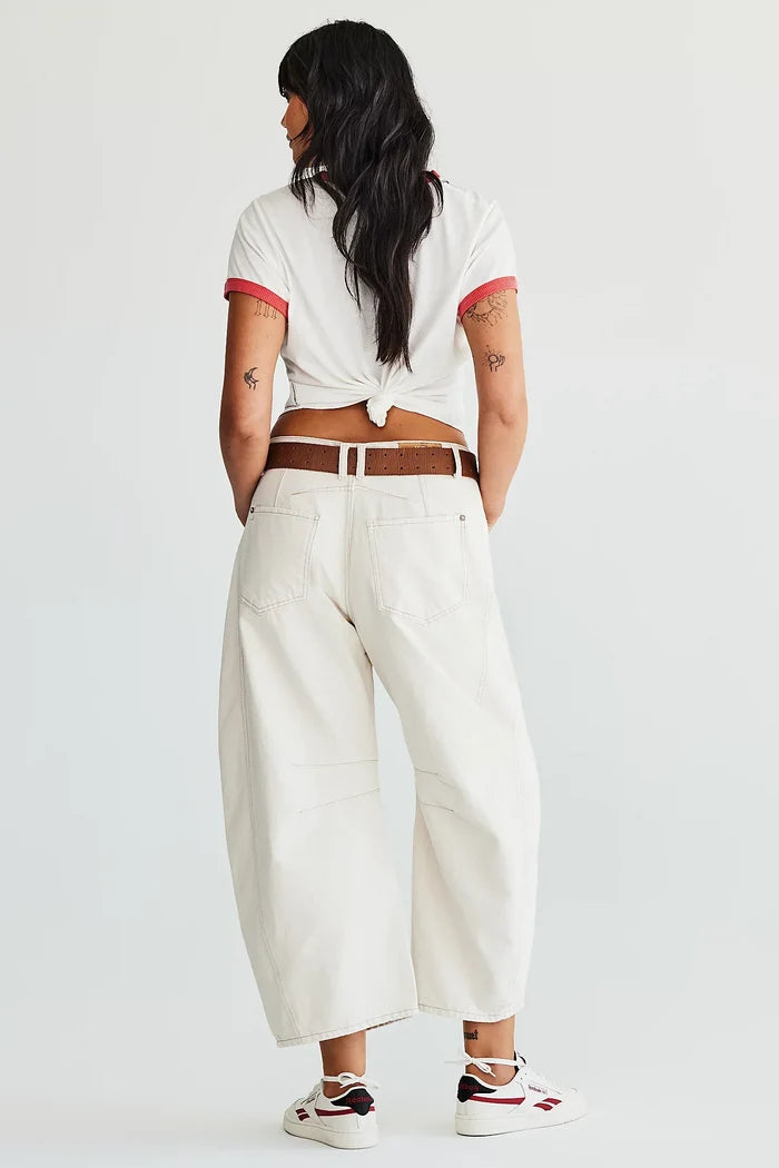 Good Luck Mid Rise Barrel Jeans | Milk