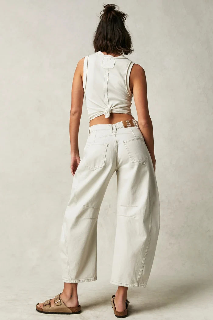 Good Luck Mid Rise Barrel Jeans | Milk