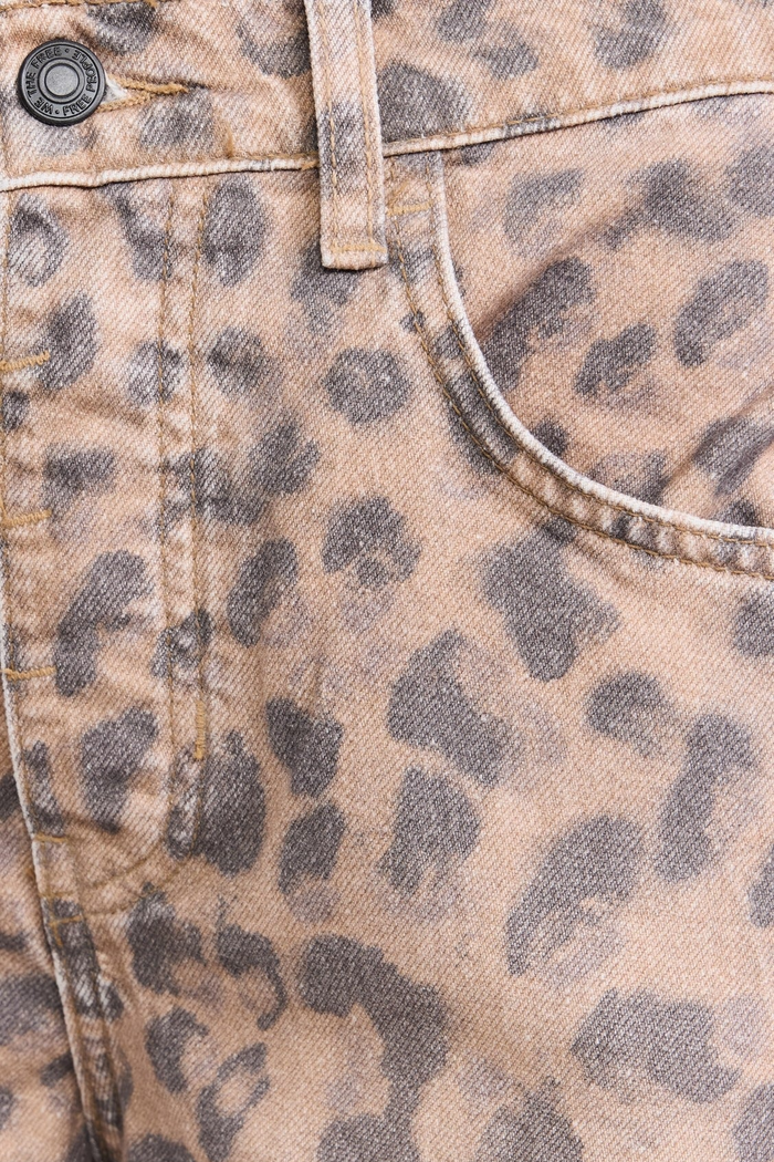 Good Luck Printed Mid Rise Barrel Jeans | Brown Sugar