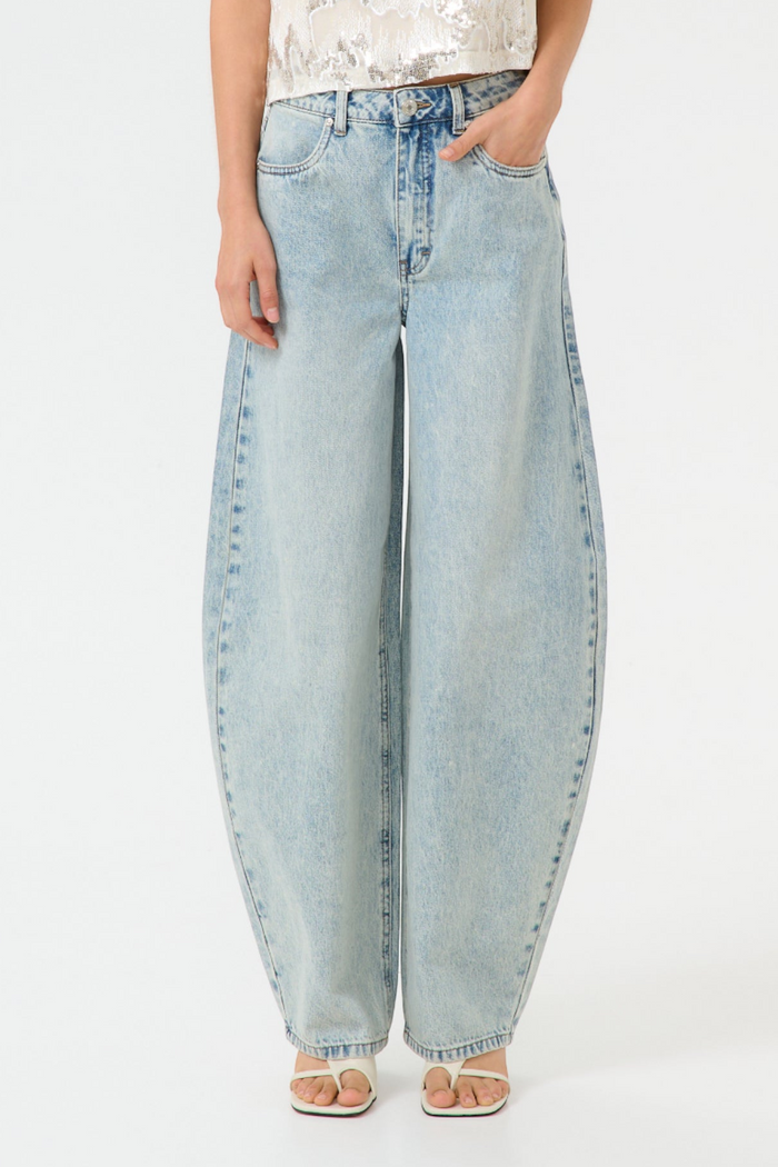 GZAsher HW Barrel Jeans | Mid Acid Wash