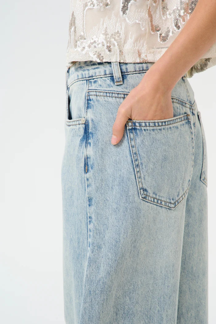 GZAsher HW Barrel Jeans | Mid Acid Wash