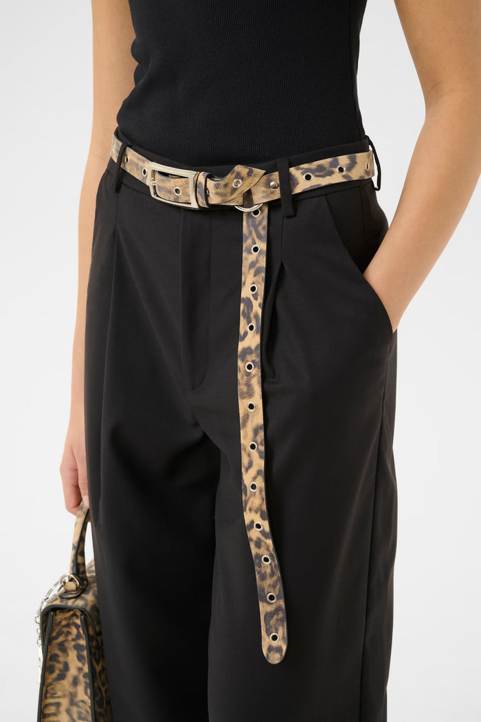 GZlety Eyelet Belt | Leopard Print Leather