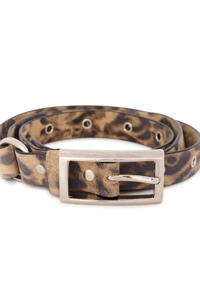 GZlety Eyelet Belt | Leopard Print Leather