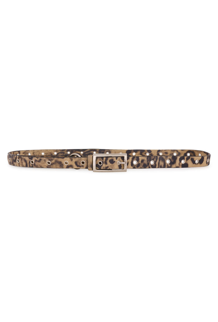 GZlety Eyelet Belt | Leopard Print Leather