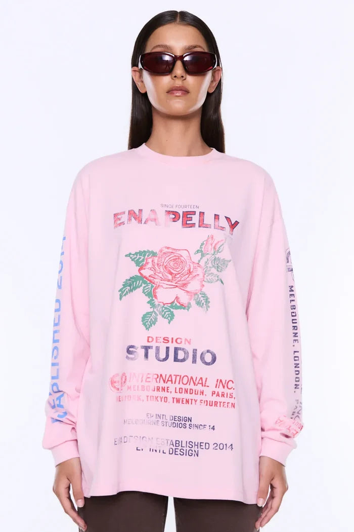 Hailey Long Sleeve Cuffed Tee | Blush Pink