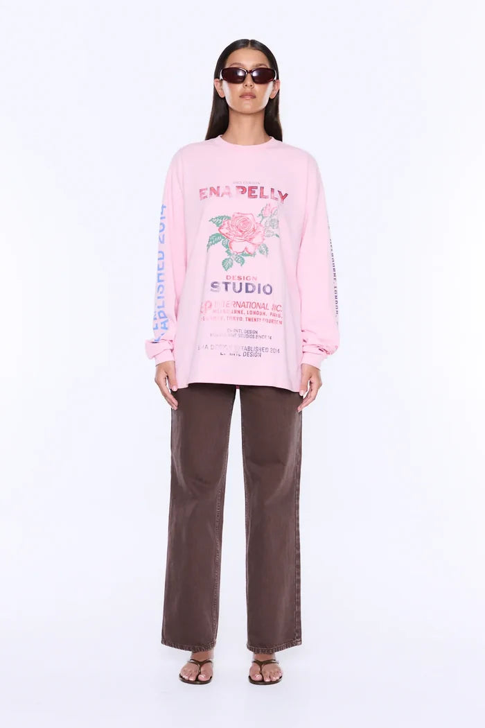 Hailey Long Sleeve Cuffed Tee | Blush Pink