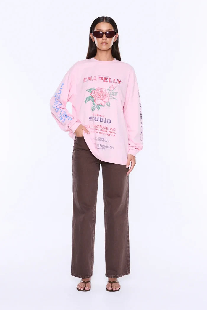 Hailey Long Sleeve Cuffed Tee | Blush Pink
