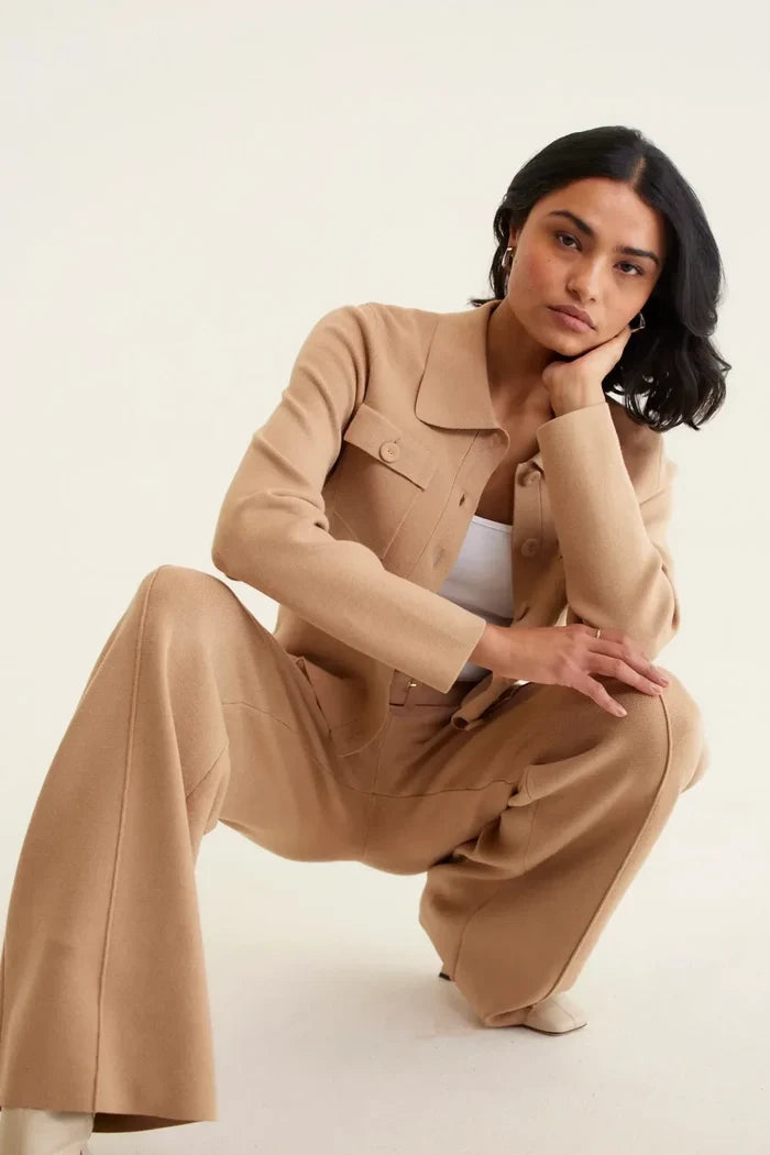 Hamilton Crepe Knit Pant | Tan