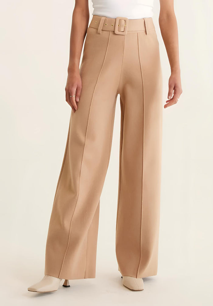 Hamilton Crepe Knit Pant | Tan