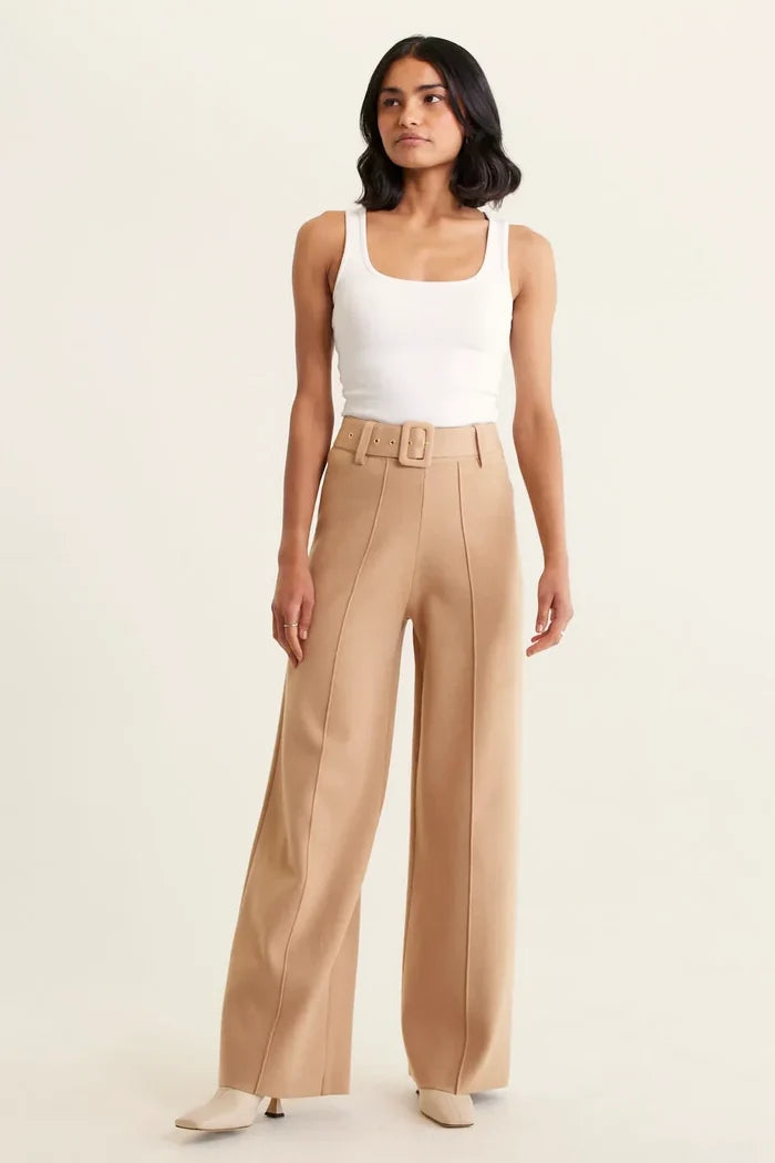 Hamilton Crepe Knit Pant | Tan