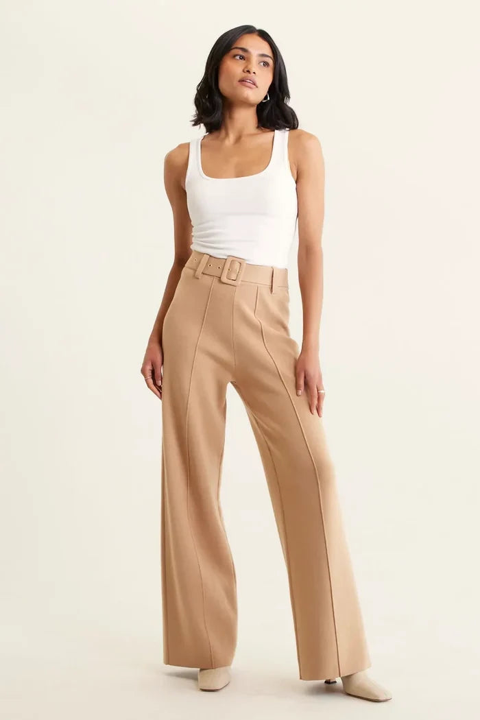 Hamilton Crepe Knit Pant | Tan