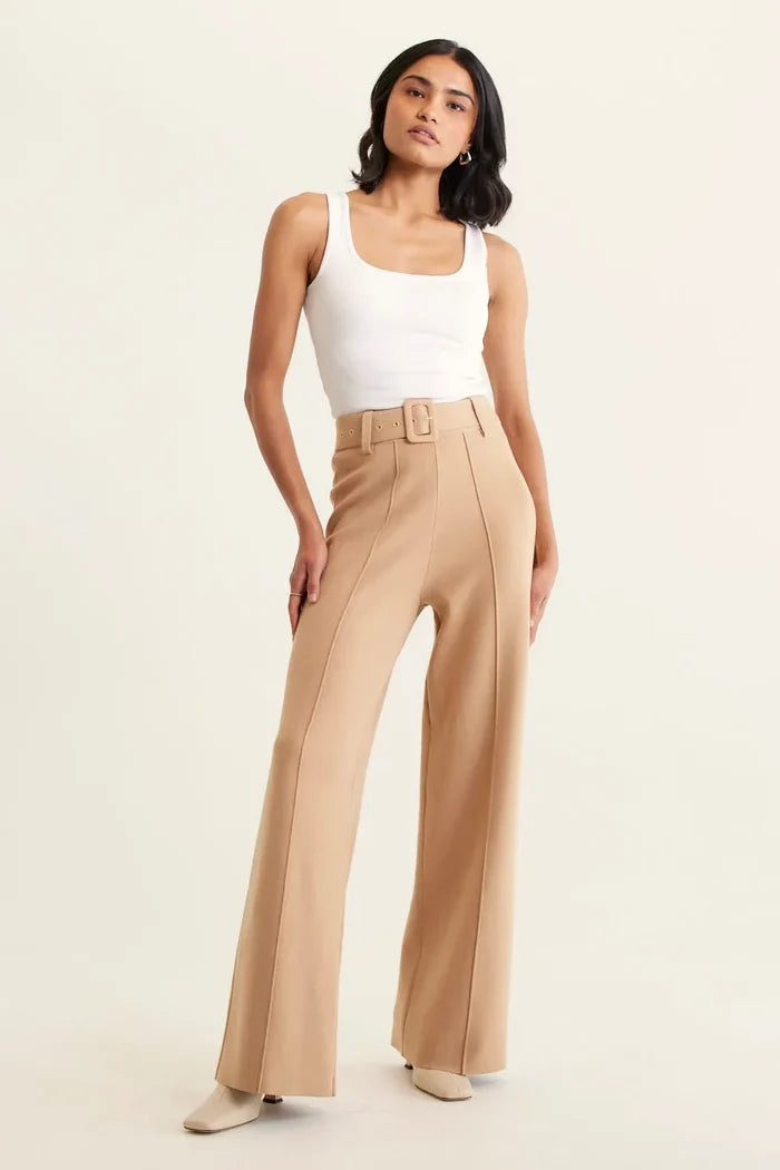 Hamilton Crepe Knit Pant | Tan