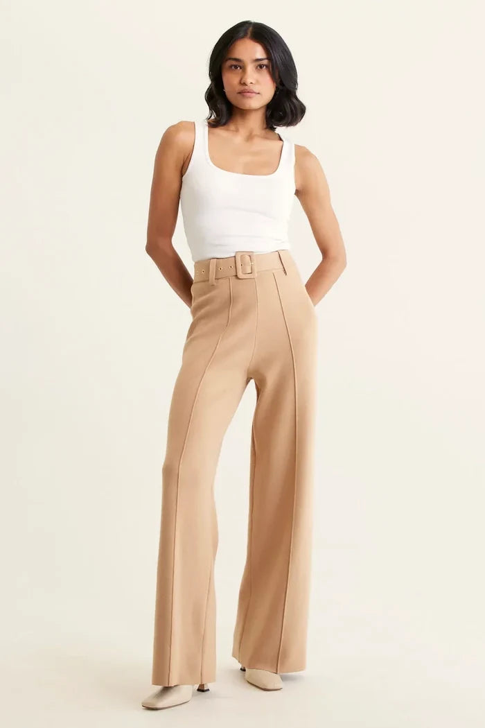 Hamilton Crepe Knit Pant | Tan
