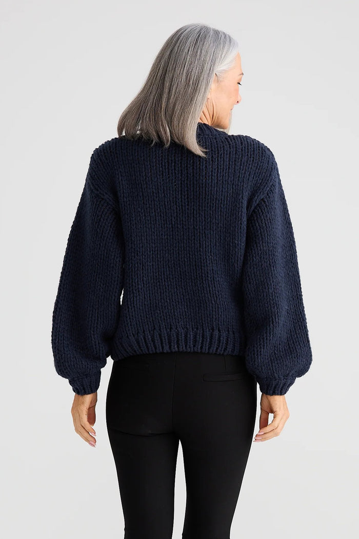 Heart On My Sleeve Knit | Navy Multi