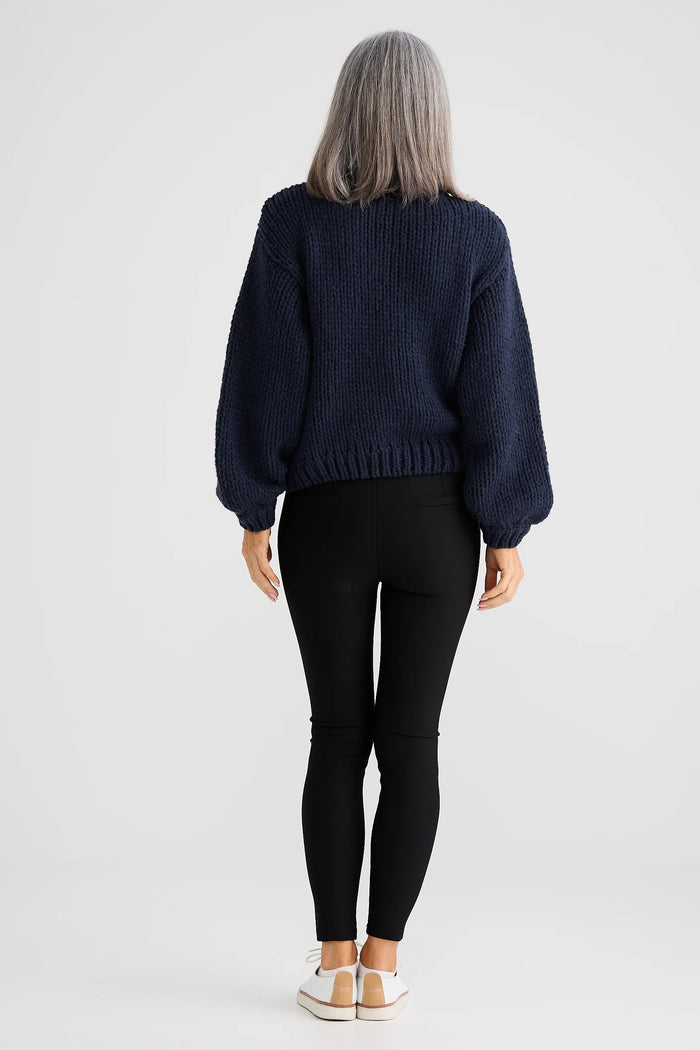 Heart On My Sleeve Knit | Navy Multi
