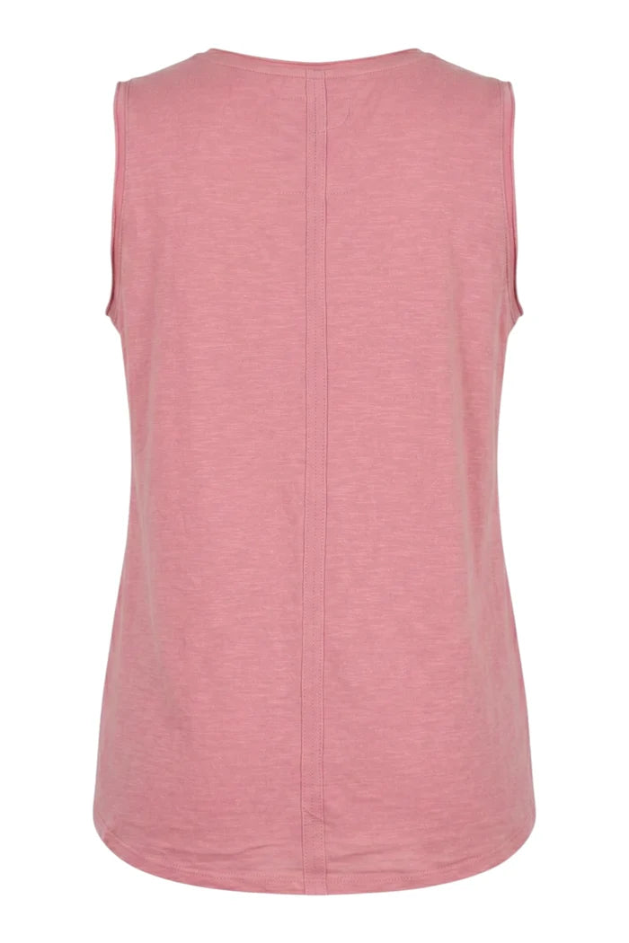 Helena Sleeveless Henley Tank | Chateau Rose