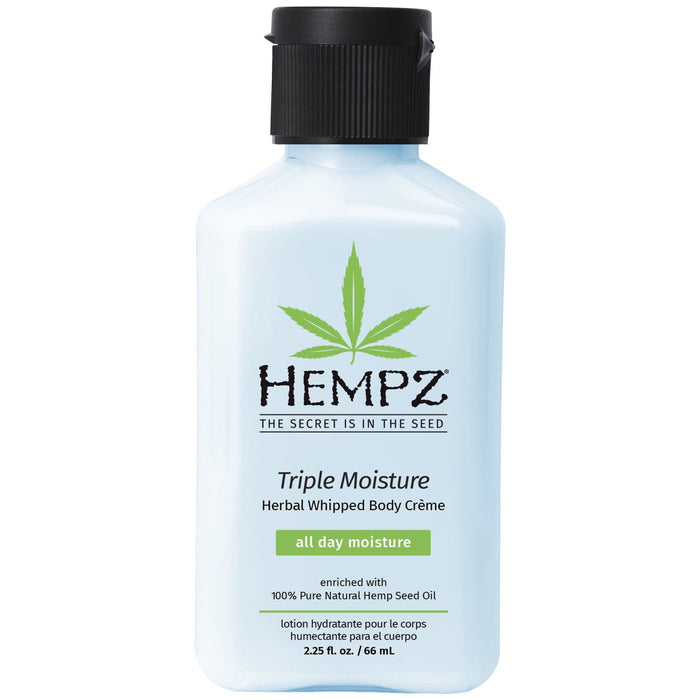 Hempz Triple All Day Moisture Herbal Whipped Body Crème for Dry Skin, 2.25 fl oz
