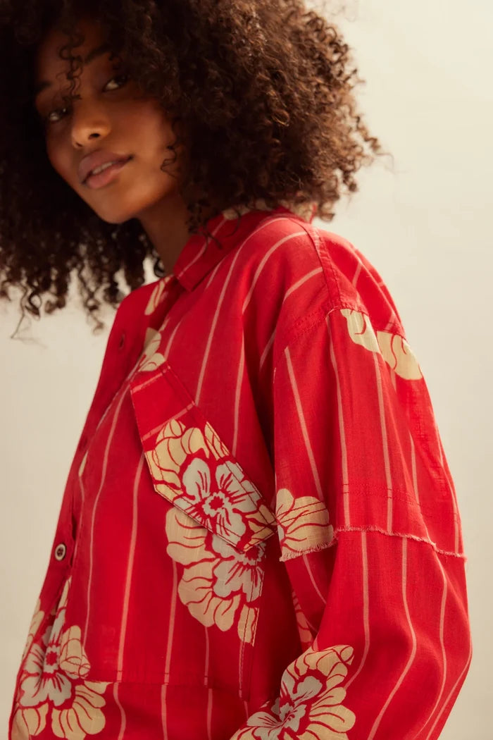 Hidden Flower Camo Shirt | Cherry Combo