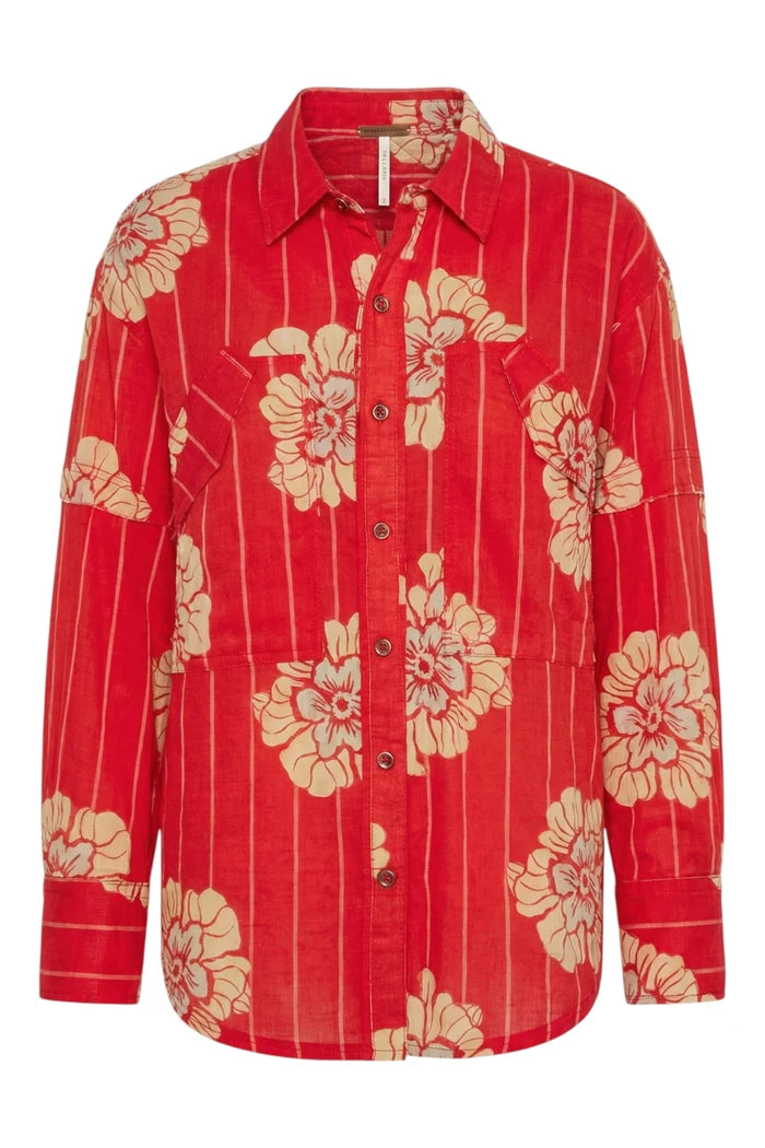 Hidden Flower Camo Shirt | Cherry Combo