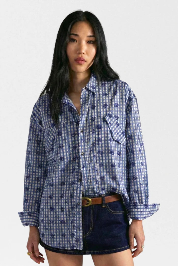Hidden Flower Camo Shirt | Navy Combo