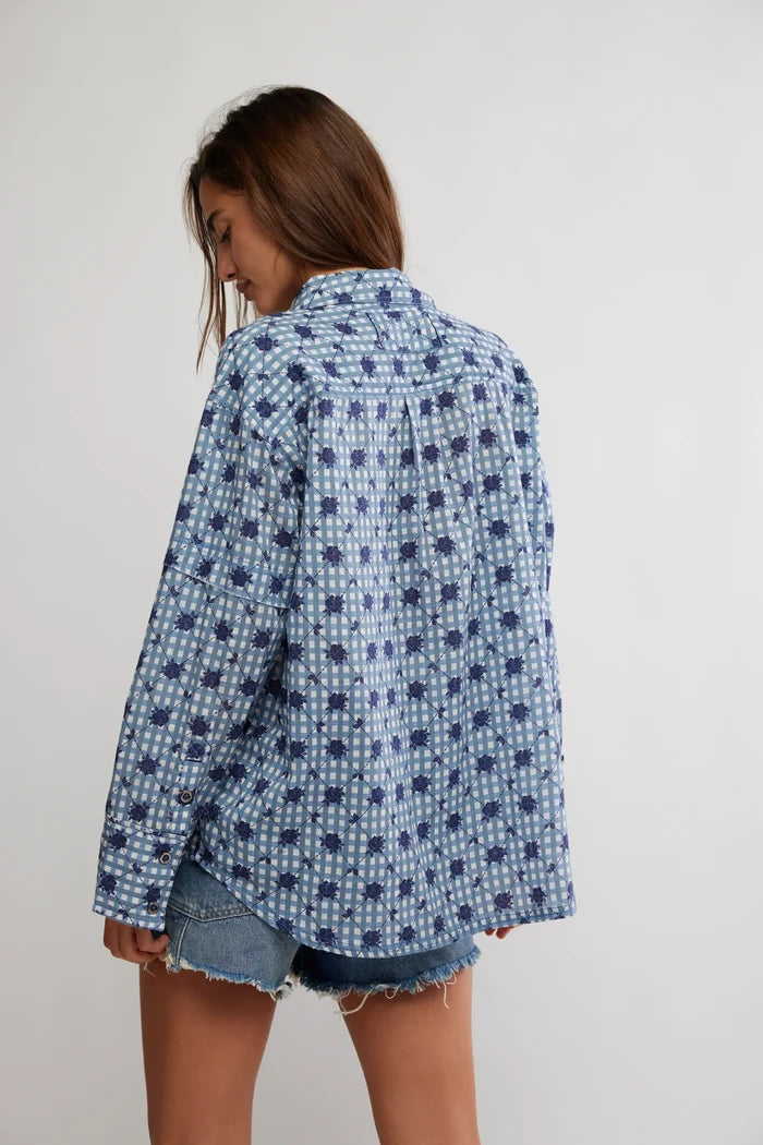 Hidden Flower Camo Shirt | Navy Combo