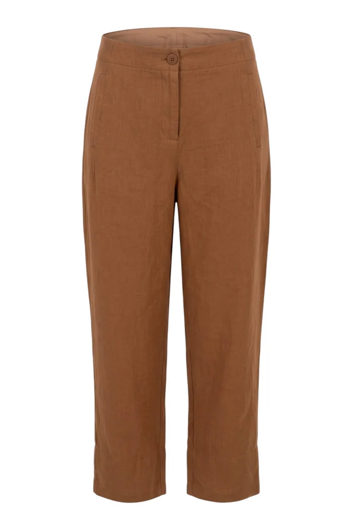 Huxe Linen Pant | Tobacco