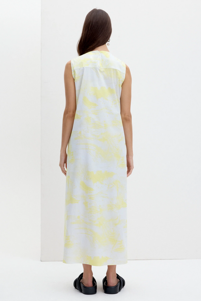 Ida Dress in Cirrus Print Lemon