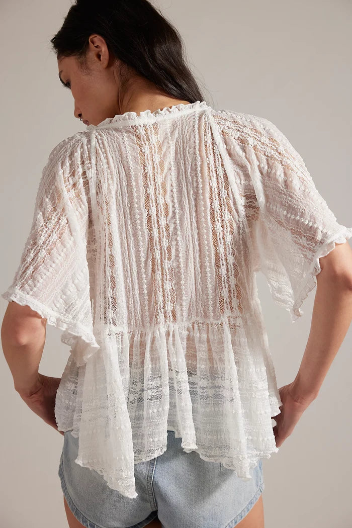 In Your Dreams Lace Top | Clean Ivory