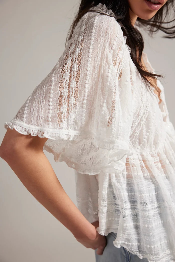 In Your Dreams Lace Top | Clean Ivory