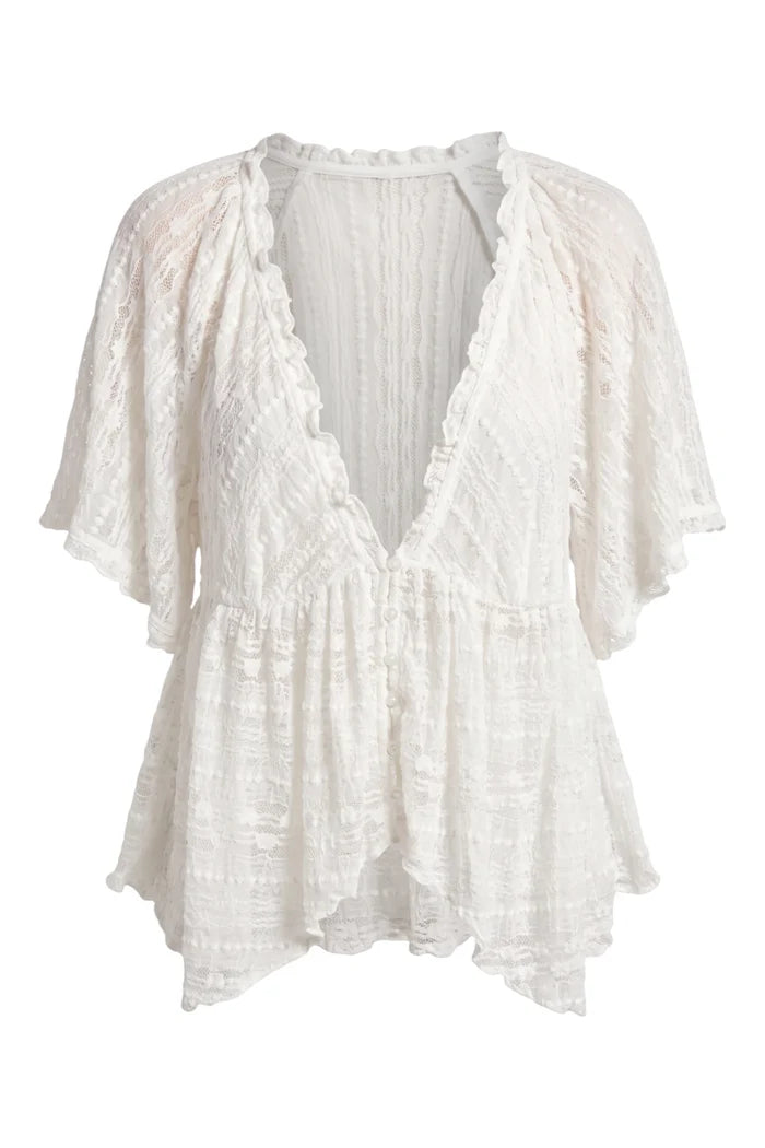 In Your Dreams Lace Top | Clean Ivory