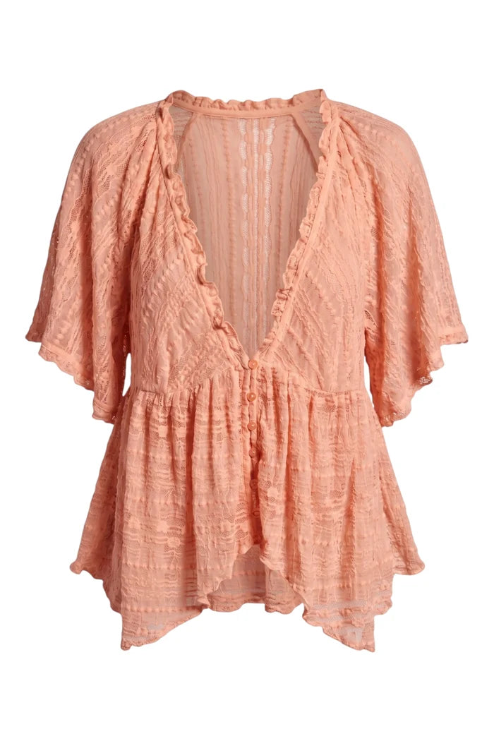 In Your Dreams Lace Top | Coral Kiss