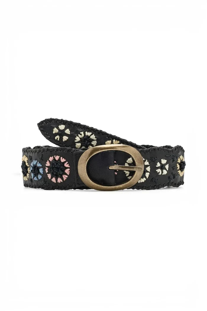 Indigo Dreaming Raffia Belt | Coastal