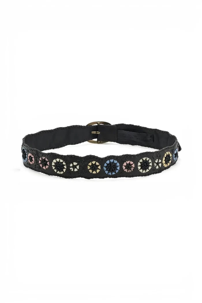 Indigo Dreaming Raffia Belt | Coastal