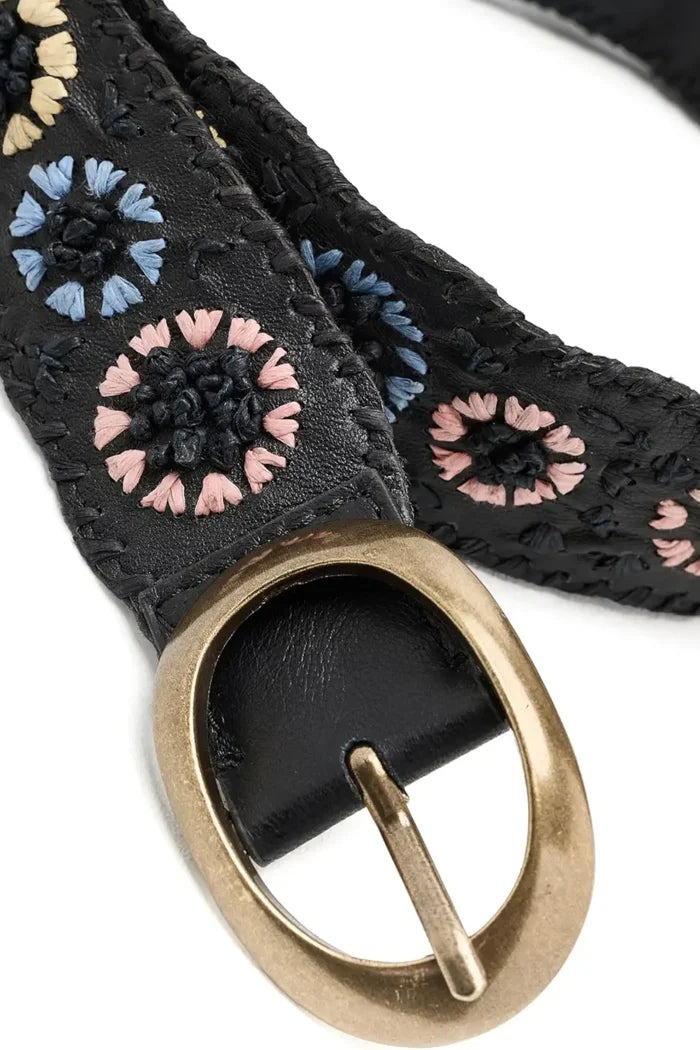 Indigo Dreaming Raffia Belt | Coastal