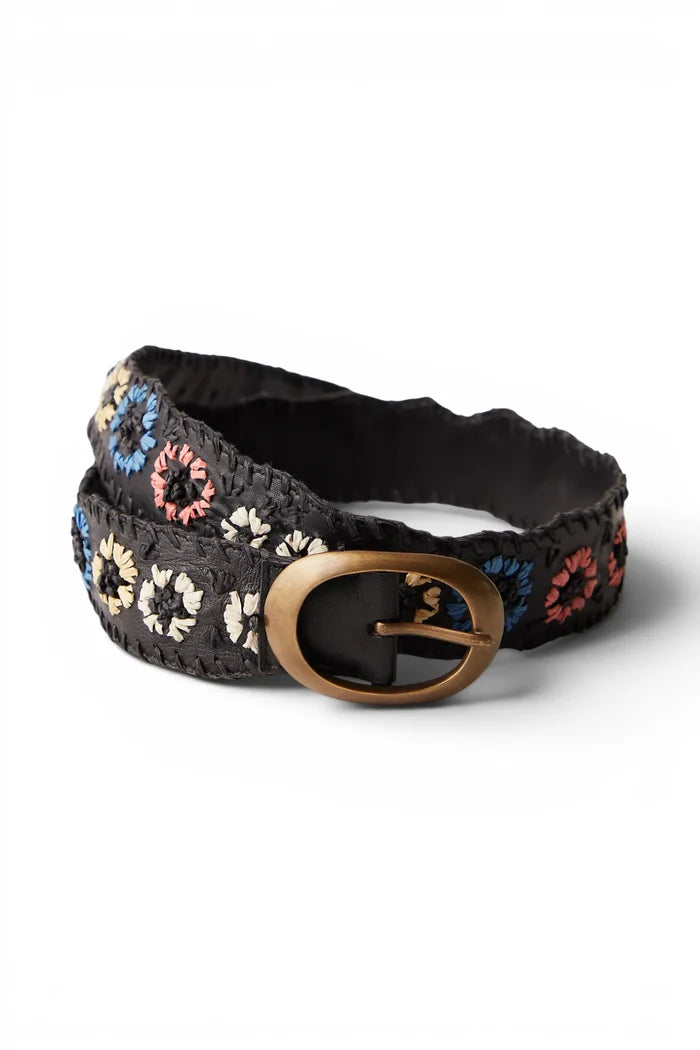 Indigo Dreaming Raffia Belt | Coastal